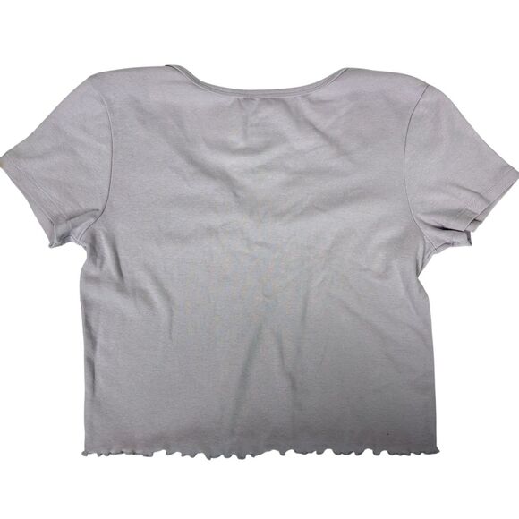 Disney Women’s Tee Short Sleeve Cropped Mickey Sz L Dusty Rose New Park Wear - Picture 3 of 7